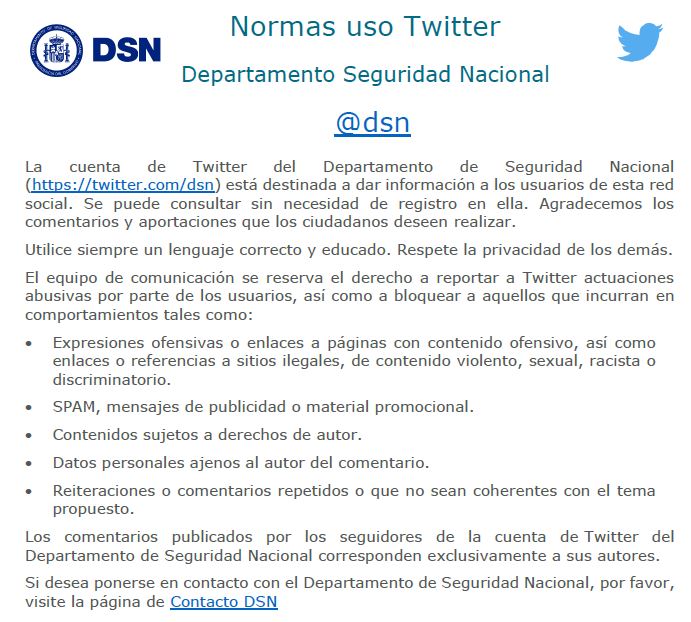 Normas Twitter DSN
