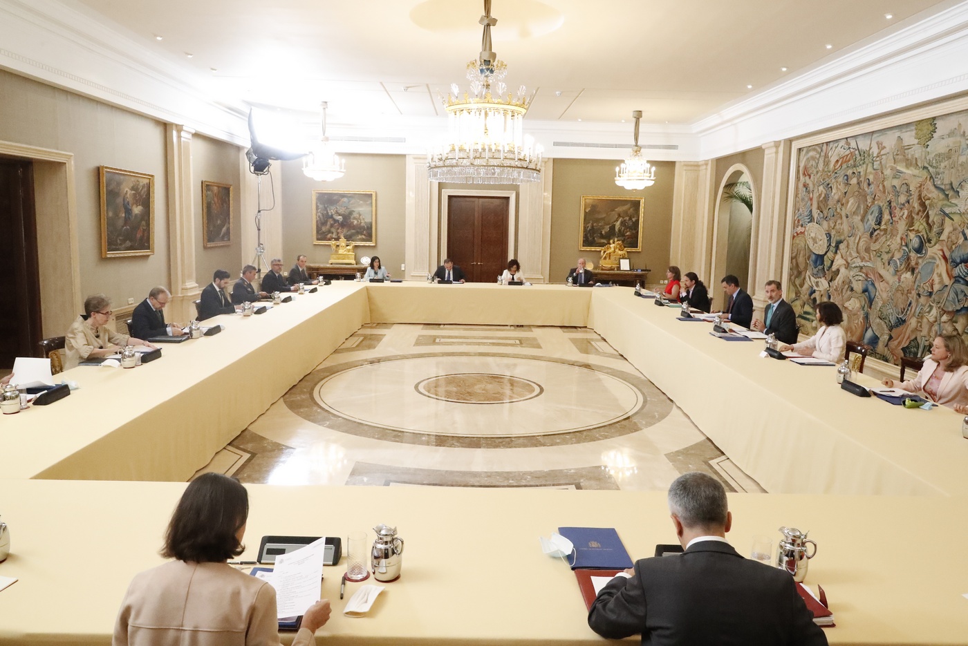 Consejo de Seguridad Nacional. Palacio de la Zarzuela. Preside S.M. El Rey D. Felipe VI. 22 de junio 2020
